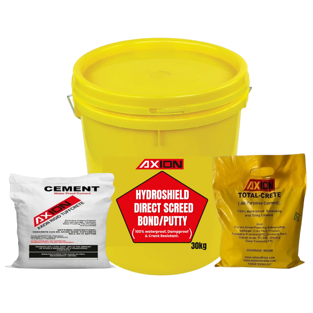 Axion Totalcrete Tuffcrete Cement and Hydroshield Direct Screed Bond Putty Combo